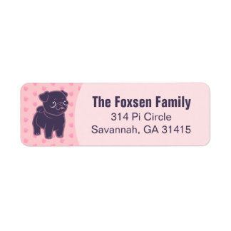 Etiqueta Kawaii Pug