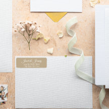 Khaki Stylized Names Endereço de devolução de casa