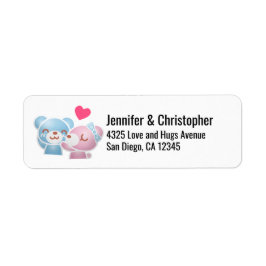 Etiqueta Kissing Bears Cute e Kawaii