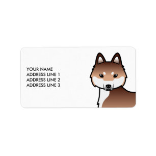 Etiqueta Klee Kai Dog Vermelho E Branco E Texto Personaliza