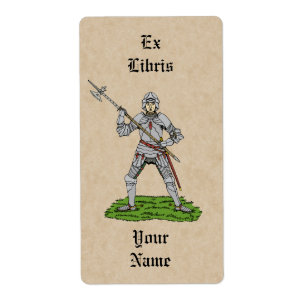 Etiqueta Knight Bookplate Inglês do Século XV