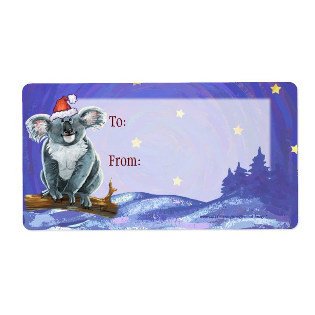 Etiqueta Koala Bear Christmas (Frente)