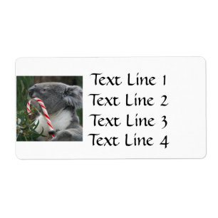 Etiqueta Koala Christmas Candy Cane