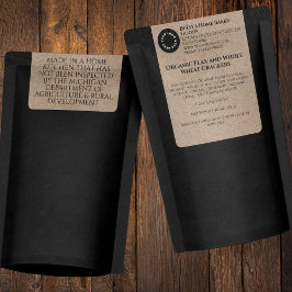 Etiqueta Kraft Paper Cottage Food Product Label with logo