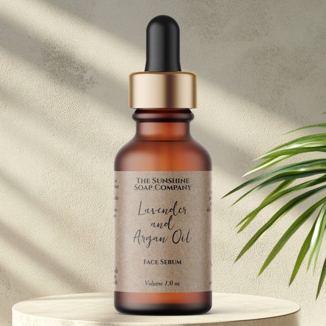 Etiqueta Kraft Paper Minimalist Cosmetics Dropper Bottle  (Criador carregado)