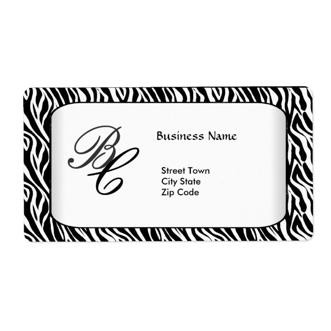 Etiqueta Label Business Elegante Black Zebra White Elite (Frente)