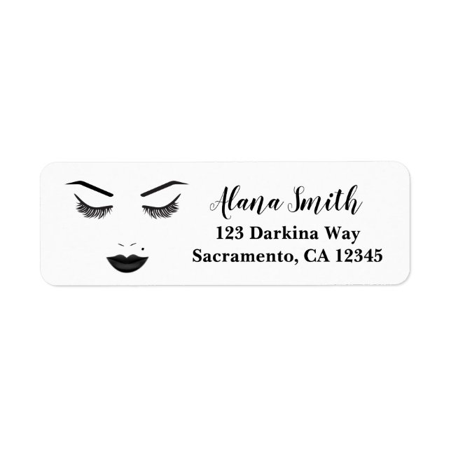 Etiqueta Lábios Pretos Maquiagem Face Csobrancelhas Lábios  (Frente)