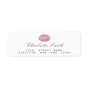Etiqueta Lábios rosa rosa BLush Kiss Makeup White RSVP