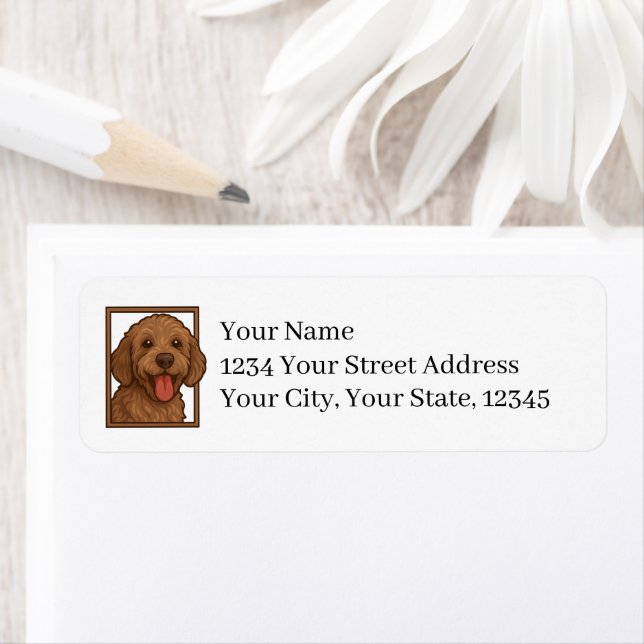 Etiqueta Labradoodle Return Address Labels (Insitu)