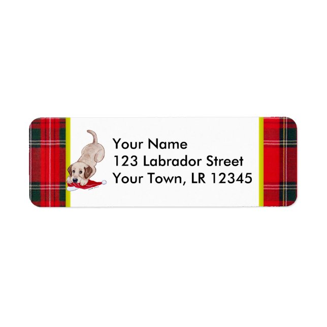 Etiqueta Labrador Amarelo Puppy com Natal (Frente)