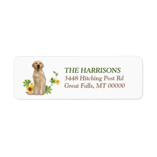 Etiqueta Labrador Retriever Amarelo Girassol