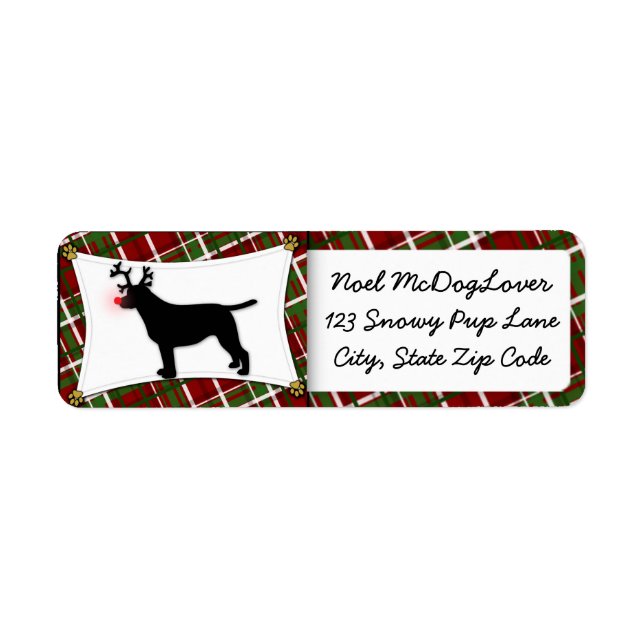 Etiqueta Labrador Retriever Christmas (Frente)