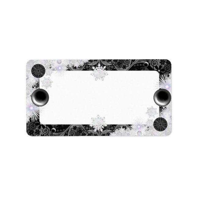 Etiqueta Lace cerâmico Black & snowflake (Frente)