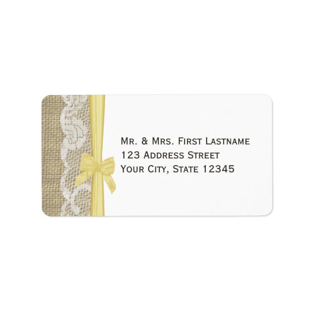 Etiqueta Lace e Arco amarelo (Frente)