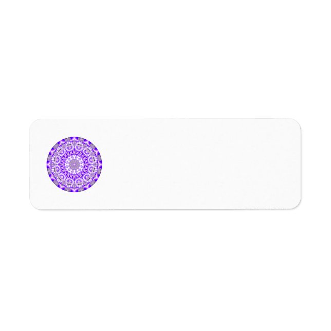Etiqueta Lace Mosaico Mandala, Abstrato Violeta Roxo (Frente)