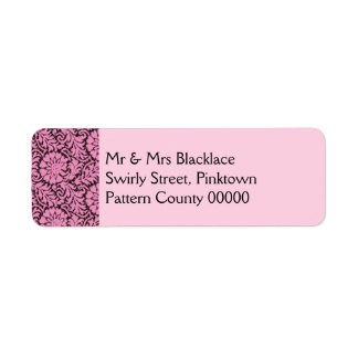 Etiqueta Lace rosa em preto