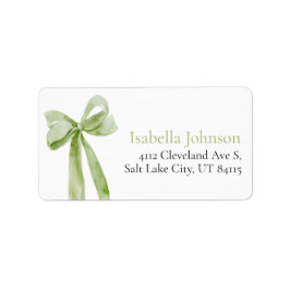 Etiqueta Laço Verde Sage Ela Está Se Casando Endereço