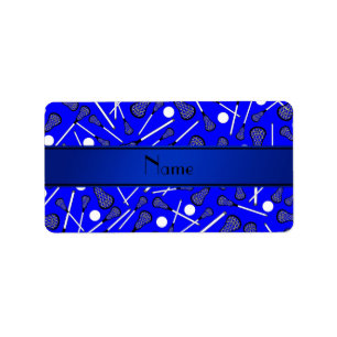 Etiqueta Lacrosse azul conhecido personalizado