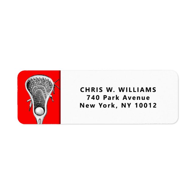 Etiqueta Lacrosse Sports Red (Frente)