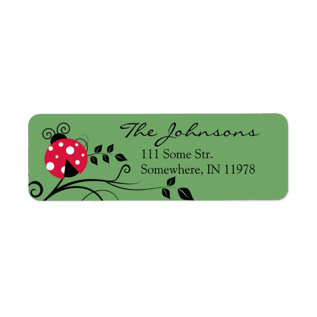 Etiqueta Lady Bug Address Labels Personalizados Ladybug (Frente)