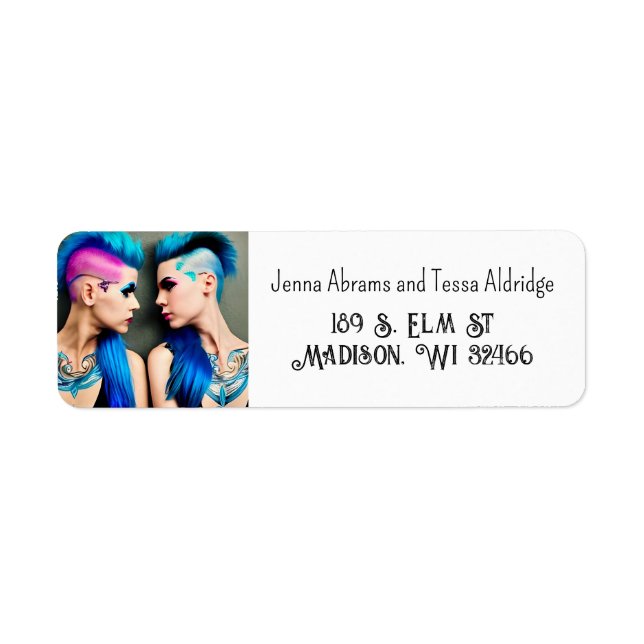 Etiqueta Lady Love | Arte AI LGBTQ+ Casal (Frente)