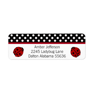 Etiqueta Ladybug and Polka-dot Address Labels
