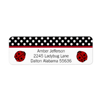 Etiqueta Ladybug and Polka-dot Address Labels