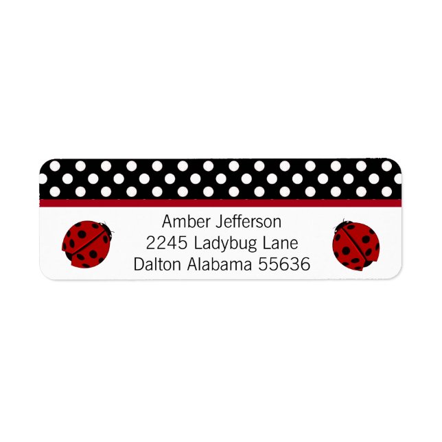 Etiqueta Ladybug and Polka-dot Address Labels (Frente)