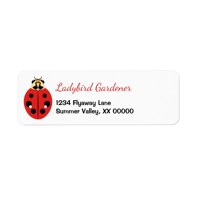 Etiqueta Ladybug Beetles Red Personalizado (Frente)
