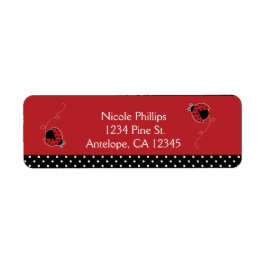 Etiqueta Ladybug Black & Red Invitation Address Labels