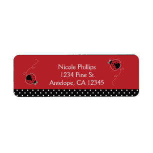 Etiqueta Ladybug Black & Red Invitation Address Labels