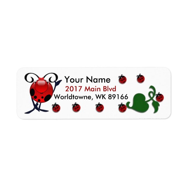 Etiqueta Ladybug personalizado (Frente)