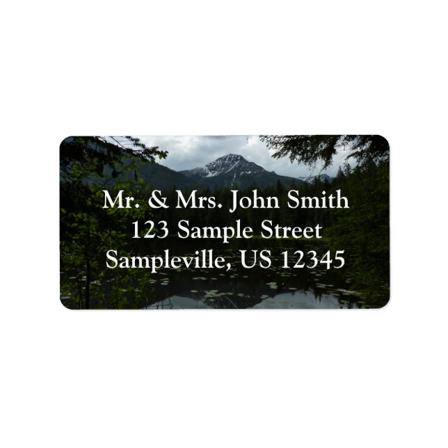 Etiqueta Lago Johns II no Parque Nacional Glacier (Frente)