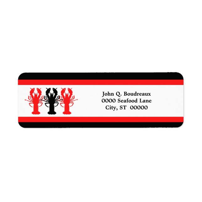 Etiqueta Lagosta Negra Vermelha Lagosta Negra Endereço de d (Frente)