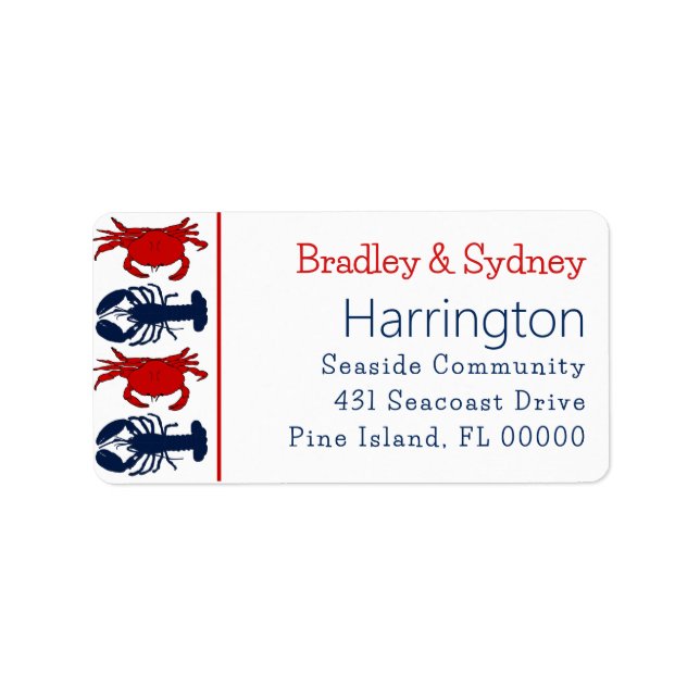 Etiqueta Lagostas Caranguejo Patriótico grande Rótulo de En (Frente)