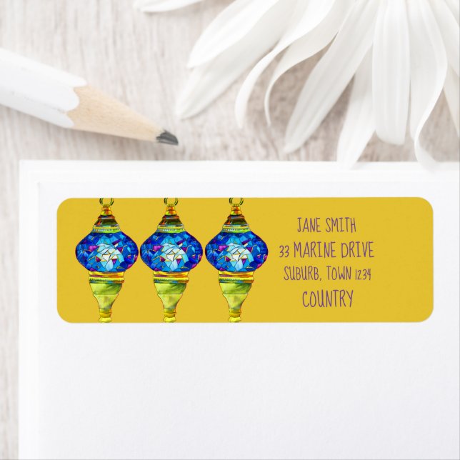 Etiqueta Lâmpadas turcas, mosaico, aquarela (Insitu)