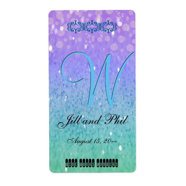 Etiqueta Lanterna Confetti Glam Azul (Frente)