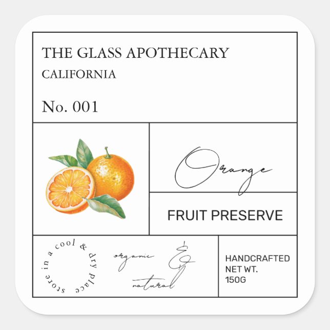 Etiqueta Laranja Apothecary (Frente)