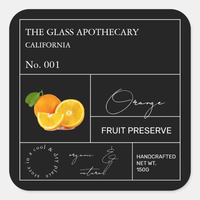 Etiqueta Laranja Apothecary (Frente)