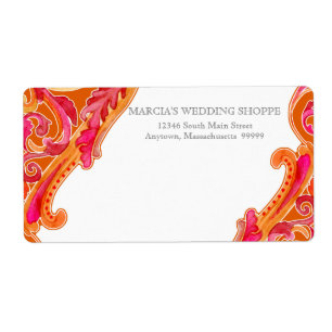 Etiqueta Laranja moderna da tangerina do coração do