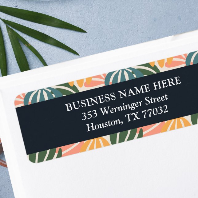 Etiqueta Laranja Verde Folha Retrobotânica (Criador carregado)