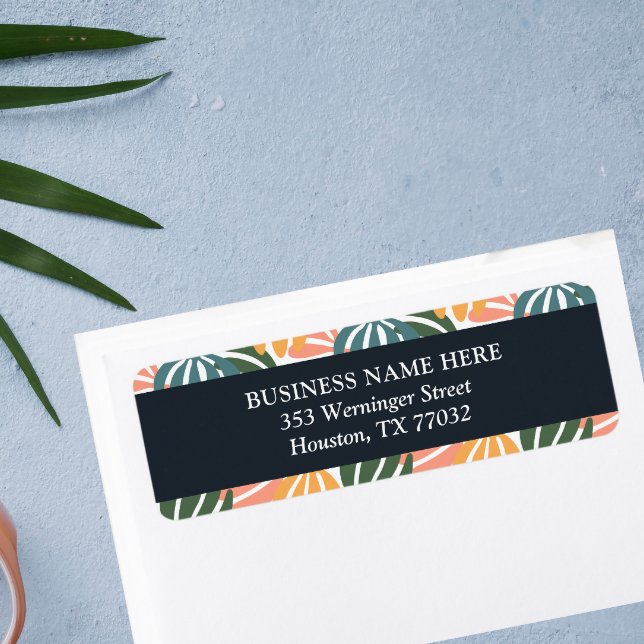 Etiqueta Laranja Verde Folha Retrobotânica (Criador carregado)