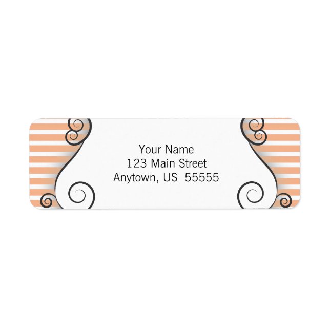 Etiqueta Laranjas com espirais de vindima (Frente)