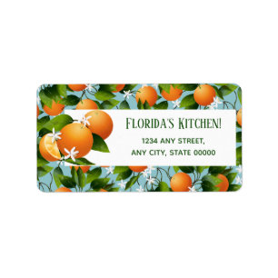 Etiqueta Laranjas Frutas Citrus Floral