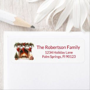 Etiqueta Lareira Stockings Red Return Address