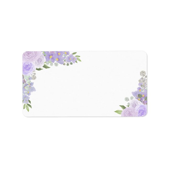 Etiqueta Lavanda Floral Vazio DIY Impressão Endereço de Cas (Frente)