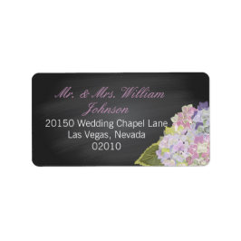 Etiqueta Lavanda Hydrangea Chalkboard Wedle Label