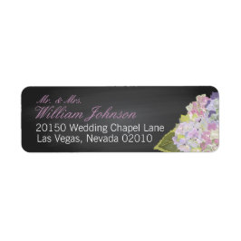 Etiqueta Lavanda Hydrangea Chalkboard Wedle Label