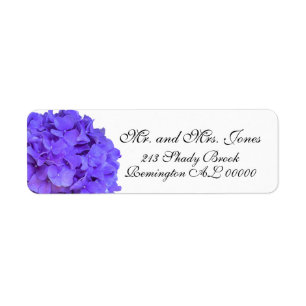 Etiqueta Lavanda lilás, púrpura, Hydrangeas