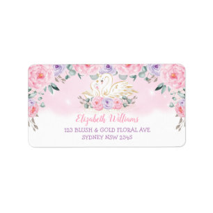 Etiqueta Lavanda rosa Endereço de devolução da Princesa